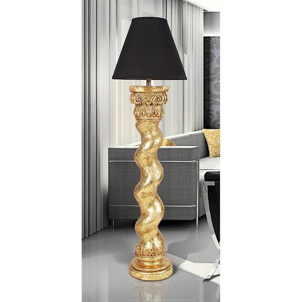 Design Toscano Bernini Barley Twist Column Gold Leaf Floor Lamp NE5190041